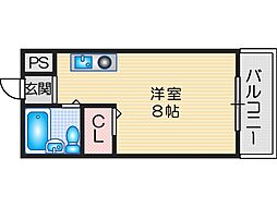 プレミアムコート ワンルームの間取図画像