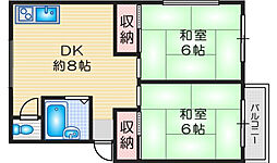 光荘 2DKの間取図画像