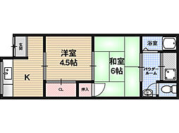 さくらコーポ 2DKの間取図画像