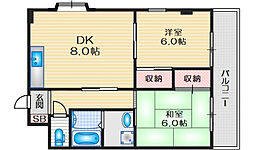 カサルナール 2LDKの間取図画像