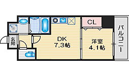 プレステージ3城北 1DKの間取図画像