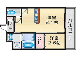 リアコート千里丘ISOUTH 1LDKの間取図画像