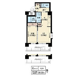 茨木市天王1丁目マンション 1LDKの間取図画像