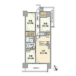 ジオ島本 3LDKの間取図画像