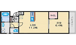 DS南芥川 1LDKの間取図画像