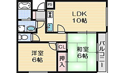 レスカルヨシダ 2LDKの間取図画像