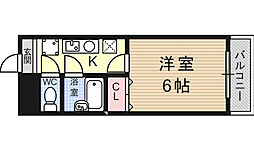 クロシオハイツ5 1Kの間取図画像