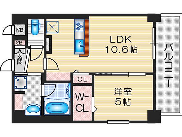 AZURE大手町 303｜大阪府高槻市大手町(賃貸マンション1LDK・3階・40.25㎡)の写真 その2