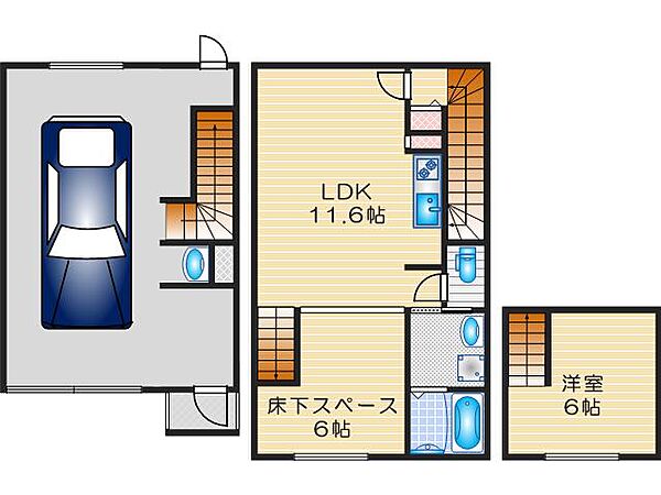 ＆space茨木 ｜大阪府茨木市豊川2丁目(賃貸タウンハウス1SLDK・1階・77.43㎡)の写真 その2