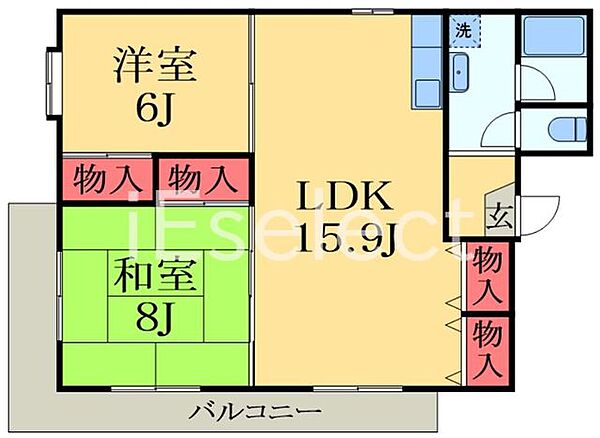 千葉県千葉市稲毛区小深町(賃貸アパート2LDK・2階・62.98㎡)の写真 その2