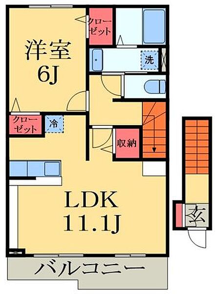 千葉県佐倉市井野(賃貸アパート1LDK・2階・46.09㎡)の写真 その2