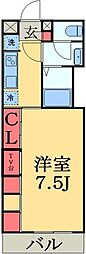 リブリ・シャングリラ勝田台北 1Kの間取図画像