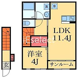 ウィズダム コート 1LDKの間取図画像