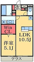 ディアコート鹿放ヶ丘 1LDKの間取図画像