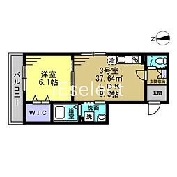 Plaisir(プレジール) 1LDKの間取図画像