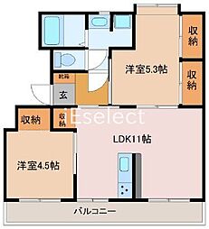 ドリーム佐倉2 2LDKの間取図画像