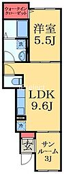 フォンティーヌ 1LDKの間取図画像
