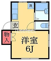 スカイメイト都賀 1Kの間取図画像