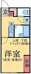 レオパレスワンダースカイ 1Kの間取図画像