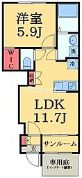 ソル・ルーベル 1LDKの間取図画像