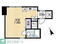 東急世田谷線 上町駅 徒歩2分の賃貸マンション 3階ワンルームの間取り