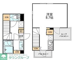 東急田園都市線 池尻大橋駅 徒歩2分の賃貸アパート 5階1Kの間取り