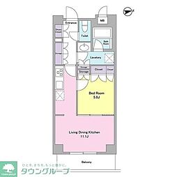 東急東横線 代官山駅 徒歩2分の賃貸マンション 2階1LDKの間取り