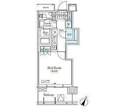 京王線 笹塚駅 徒歩1分の賃貸マンション 13階1Kの間取り