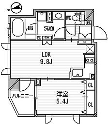 小田急小田原線 代々木八幡駅 徒歩5分の賃貸マンション 5階1LDKの間取り
