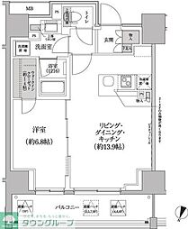 都営大江戸線 西新宿五丁目駅 徒歩7分の賃貸マンション 9階1LDKの間取り