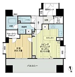 東急田園都市線 溝の口駅 徒歩4分の賃貸マンション 8階1LDKの間取り