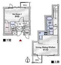 アーバンフラッツ目黒本町 1LDKの間取図画像