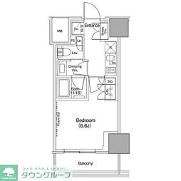 ザ・パークハビオ荏原中延駅前 1Kの間取図画像