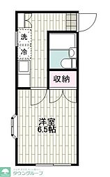 シャンデール 1Kの間取図画像