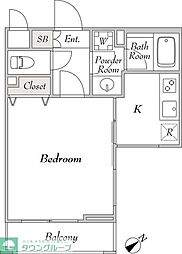 ミリアレジデンス桜新町 1Kの間取図画像