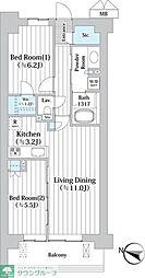 アビティグランデ砧 2LDKの間取図画像