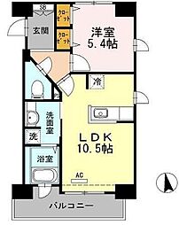 Haleakala岡本 1LDKの間取図画像