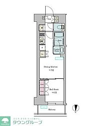 Brilliaist池尻大橋 1DKの間取図画像