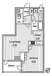 SPACIA三軒茶屋弐番館 1LDKの間取図画像