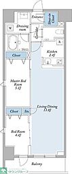 グランカーサ両国ヴェルデ 2LDKの間取図画像