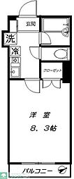 シャトー梅ケ丘 1Kの間取図画像