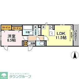 ヴィラ アンムート赤堤 1LDKの間取図画像