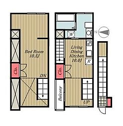 ハウゼ桜新町 ワンルームの間取図画像