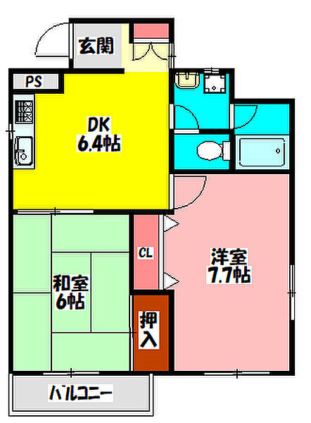 土居マンション ｜大阪府大阪市旭区中宮５丁目(賃貸マンション2DK・3階・44.00㎡)の写真 その2