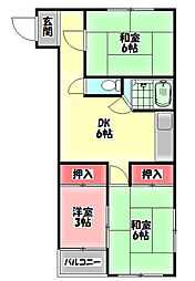 ベストハイツジョイ 3階3DKの間取り