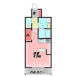 アドヴァンテージ守口 8階ワンルームの間取り