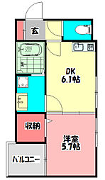S Apt.門真元町 1階1DKの間取り