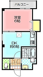 prosper大日 3階1DKの間取り