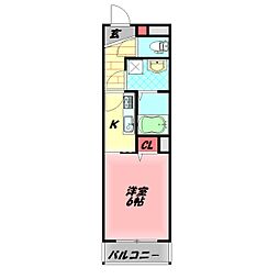 LIVESOUARE豊秀 1Kの間取図画像