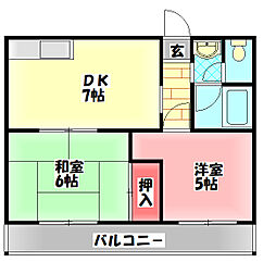 ケィプラザ金田 2DKの間取図画像